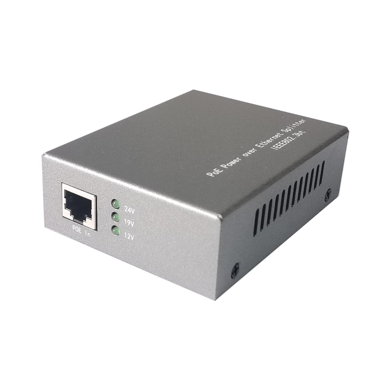 千兆标准POE分离器48V转12V19V24V大功率72W供电模块  铁壳 符合IEEE802.3 BT标准  广告机球机 AP 基站 输出三选一：12V6A   19V/3.75A 或24V3A